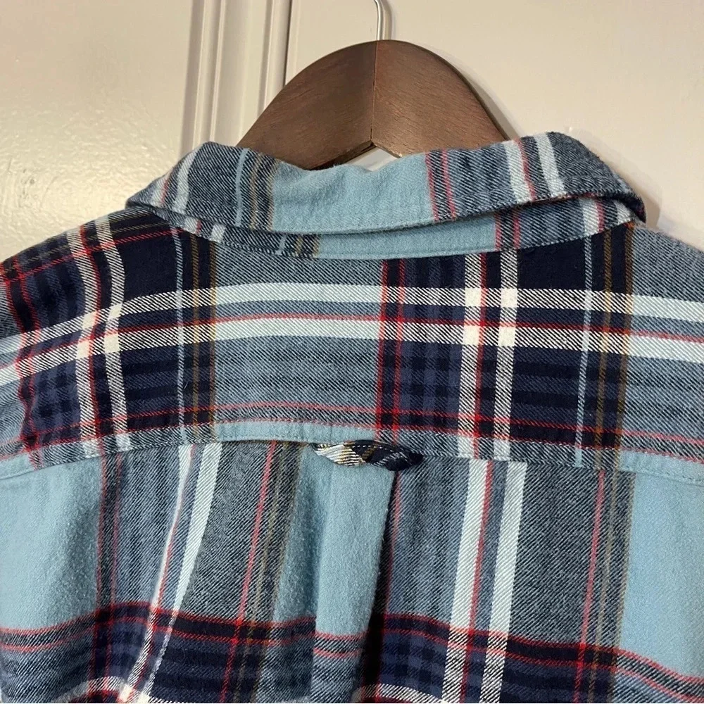 Eddie Bauer Men’s Button Down‎ Flannel Blue Plaid Size XL - Picture 11 of 13